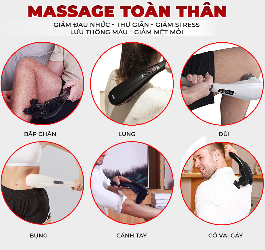 Máy massage cầm tay hồng ngoại OKACHI LUXURY JP-M610
